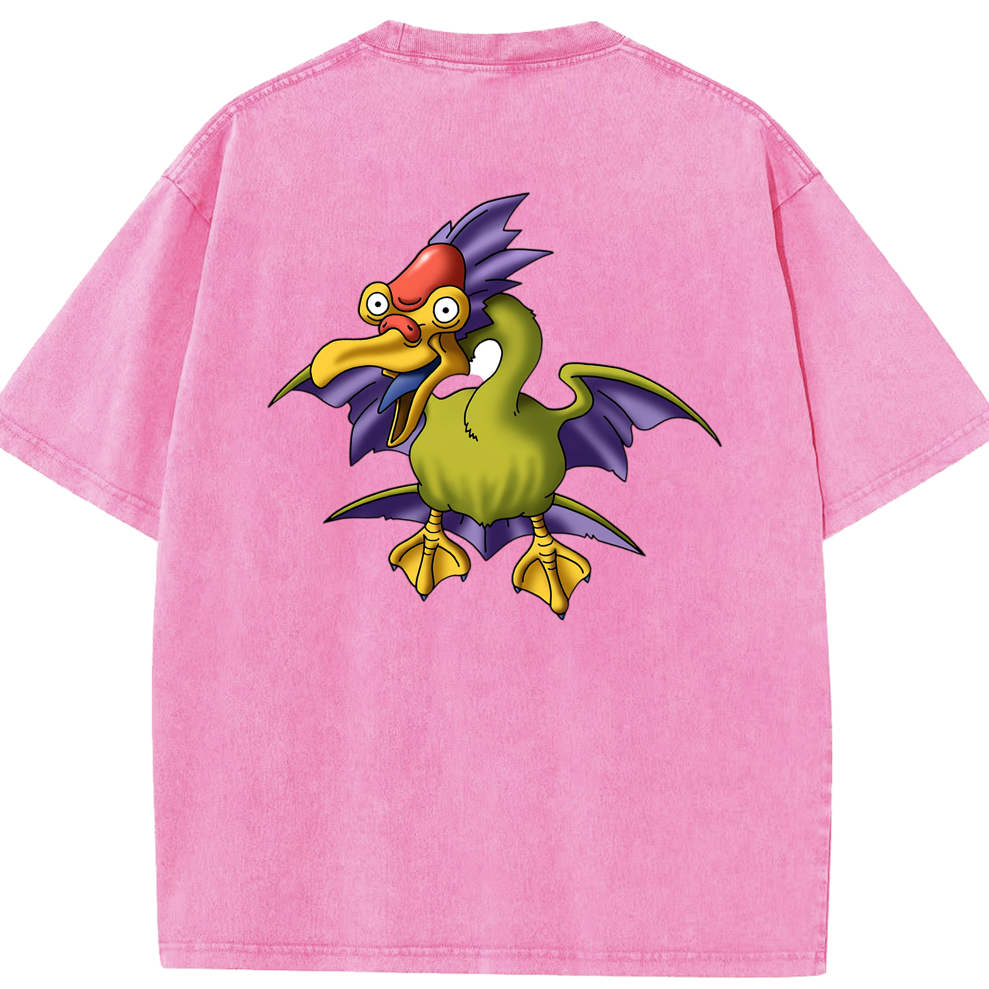 （画像用） ドラゴンクエスト Doragon Kuesuto Dragon Quest 綿100% ヴィンテージ風 半袖Tシャツ（背面プリント）